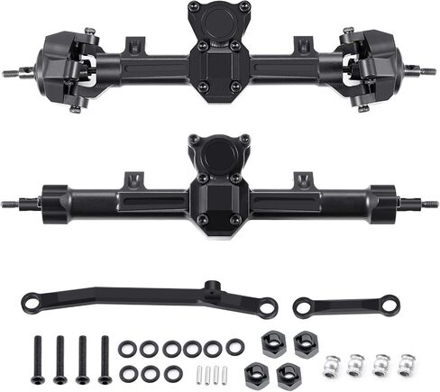 RCLIONS Aluminum Front&Rear Axles Complete Set for Axial SCX24 Deadbolt JLU C10 Gladiator 1/24th RC Crawler Car Upgrade Parts in Saudi Arabia