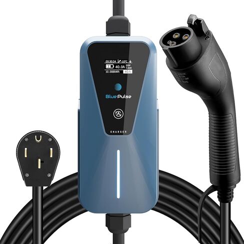 Blue Pulse Super 40A (9.6kW) - Level 2 Plug and Play Fast Portable Charging Station for Electric Vehicle with 16.5ft Cable for NEMA 14-50P in Saudi Arabia
