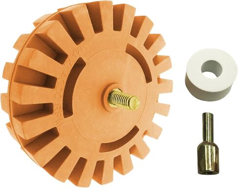 عجلة ممحاة لإزالة الملصقات من ASUBHA، مزيل ملصقات العجلة المطاطية مقاس 10.16 سم مع محول مثقاب، مجموعة أدوات عجلة الممحاة المطاطية تزيل خطوط السيارة وأشرطة الفينيل والرسومات المناسبة للسيارات والمركبات الترفيهية والقوارب in Kuwait