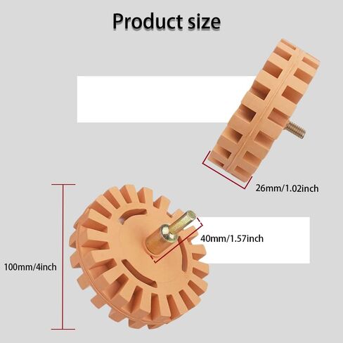 عجلة ممحاة لإزالة الملصقات من ASUBHA، مزيل ملصقات العجلة المطاطية مقاس 10.16 سم مع محول مثقاب، مجموعة أدوات عجلة الممحاة المطاطية تزيل خطوط السيارة وأشرطة الفينيل والرسومات المناسبة للسيارات والمركبات الترفيهية والقوارب in Kuwait