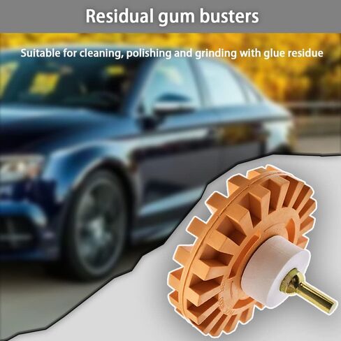 عجلة ممحاة لإزالة الملصقات من ASUBHA، مزيل ملصقات العجلة المطاطية مقاس 10.16 سم مع محول مثقاب، مجموعة أدوات عجلة الممحاة المطاطية تزيل خطوط السيارة وأشرطة الفينيل والرسومات المناسبة للسيارات والمركبات الترفيهية والقوارب in Kuwait