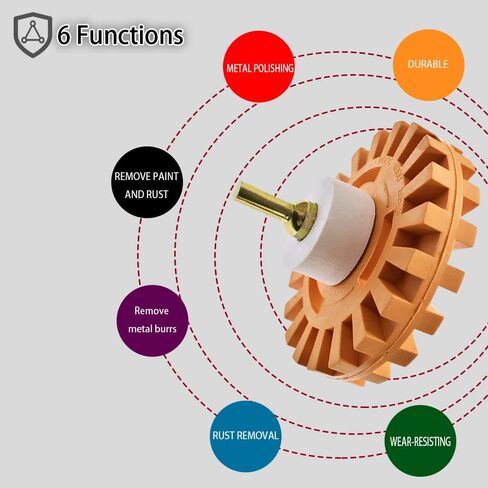 عجلة ممحاة لإزالة الملصقات من ASUBHA، مزيل ملصقات العجلة المطاطية مقاس 10.16 سم مع محول مثقاب، مجموعة أدوات عجلة الممحاة المطاطية تزيل خطوط السيارة وأشرطة الفينيل والرسومات المناسبة للسيارات والمركبات الترفيهية والقوارب in Kuwait