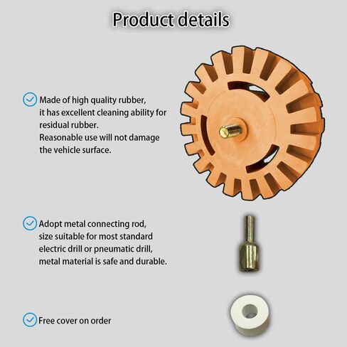 عجلة ممحاة لإزالة الملصقات من ASUBHA، مزيل ملصقات العجلة المطاطية مقاس 10.16 سم مع محول مثقاب، مجموعة أدوات عجلة الممحاة المطاطية تزيل خطوط السيارة وأشرطة الفينيل والرسومات المناسبة للسيارات والمركبات الترفيهية والقوارب in Kuwait