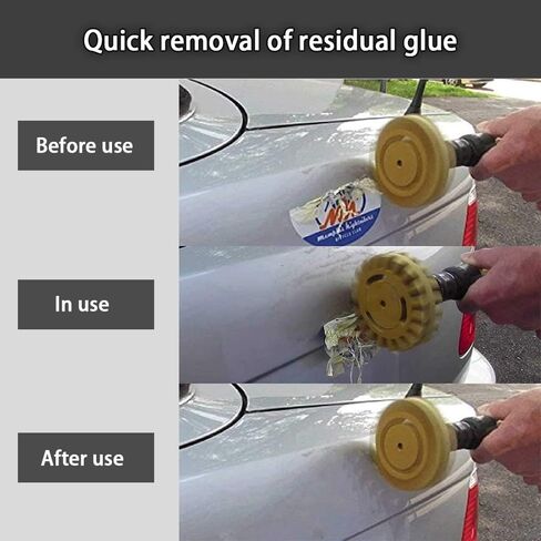 عجلة ممحاة لإزالة الملصقات من ASUBHA، مزيل ملصقات العجلة المطاطية مقاس 10.16 سم مع محول مثقاب، مجموعة أدوات عجلة الممحاة المطاطية تزيل خطوط السيارة وأشرطة الفينيل والرسومات المناسبة للسيارات والمركبات الترفيهية والقوارب in Kuwait