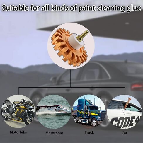 عجلة ممحاة لإزالة الملصقات من ASUBHA، مزيل ملصقات العجلة المطاطية مقاس 10.16 سم مع محول مثقاب، مجموعة أدوات عجلة الممحاة المطاطية تزيل خطوط السيارة وأشرطة الفينيل والرسومات المناسبة للسيارات والمركبات الترفيهية والقوارب in Kuwait