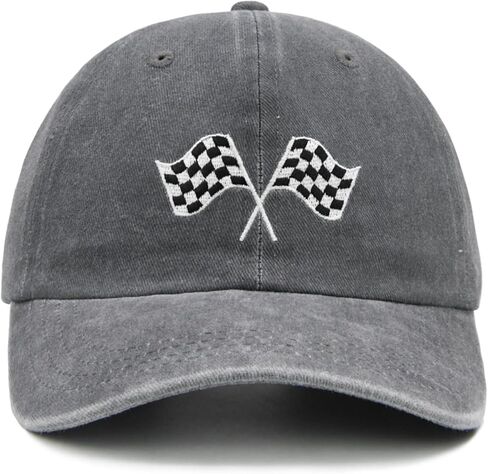 Kids Racing Car Flag Hat for Boys Ages 6-12, Adjustable Embroidered Washed Race Car Baseball Cap for Youth Teens Girls in Saudi Arabia