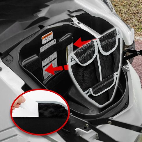 منظم غطاء صندوق السيارة الأمامي مناسب لـ Can Am Spyder F3 F3-S F3-T F3-L 2015 2016 2017 2018 2019 2020 2021 2022 2023 2024 ملحقات قابلة للإزالة 5 جيوب شبكية منظم تخزين in Saudi Arabia