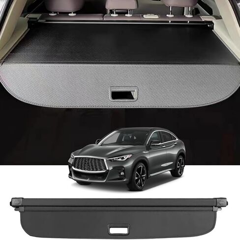 Black Retractable Cargo Cover Compatible with Infiniti QX55 2022 2023 2024 Rear Cargo Privacy Screen Car Trunk Luggage Cargo Security Shade Shield (Directly Fit in Carbon Fiber Style) in Saudi Arabia