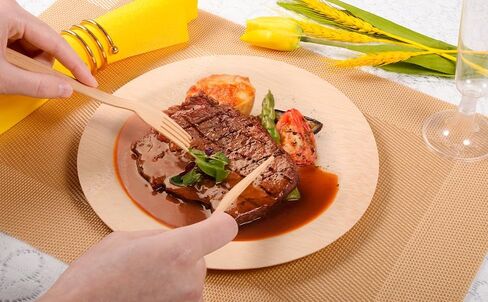 Pre Rolled Napkin and Bamboo Cutlery Set - 50Pack Bamboo Utensils/Compostable Cutlery(50 Forks, 50 Knives, 50 Spoons, 50 Napkins), Biodegradable Wrapped Cutlery for Party, Banquet, Wedding in Kuwait