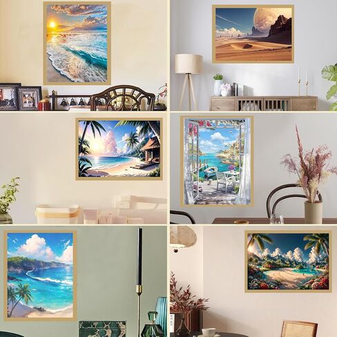 XEUZK Diamond Art Frames - 12 Pack (Black) 30x40cm, Magnetic Diamond Art Painting Canvas Frames 12"x16",PVC Self Adhesive Suitable for 12x16 inches Pictures for Home Office Wall Door Decor in Kuwait