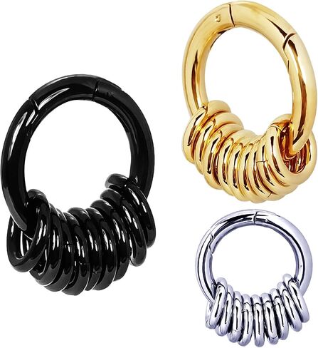 DewGem Ear Hangers Gauges for Men Ear Hangers for Ear Tunnels for Women Stainless Steel Ear Tunnels and Plugs Spirals Hoop Dangle Plugs for Women Ear Stretching Kits Dangling Ear Plugs Gauges for Women fit Size 6G 4G 2G 0G 00G and More in Saudi Arabia