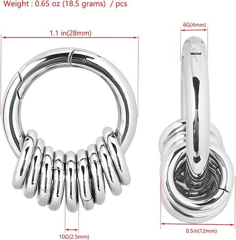 DewGem Ear Hangers Gauges for Men Ear Hangers for Ear Tunnels for Women Stainless Steel Ear Tunnels and Plugs Spirals Hoop Dangle Plugs for Women Ear Stretching Kits Dangling Ear Plugs Gauges for Women fit Size 6G 4G 2G 0G 00G and More in Saudi Arabia