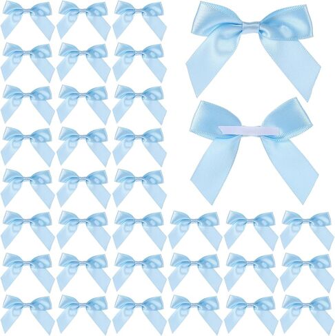 Molain 50Pcs Satin Ribbon Bows 3" Self Adhesive Satin Bows Premade Ribbon Bows with Double-Sided Tape Satin Ribbon Mini Bows for Craft Sewing Scrapbooking Wedding and Gift Wrapping(Rose Gold) in Saudi Arabia