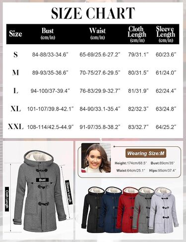 Womens Sherpa Lined Winter Coat Horn Button Fleece Jacket Thicken Zip Up Hoodies Winter Clothes Warm Sweatshirt in Saudi Arabia