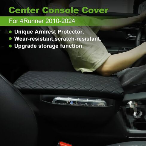 Console Cover for Toyota 4Runner 2010-2023 2024 Armrest Cover Leather Center Console Cover with Pockets Arm Rest Pad Middle Console Lid Cover for 4runner Accessories (for 4Runner 2010-2024) in Saudi Arabia