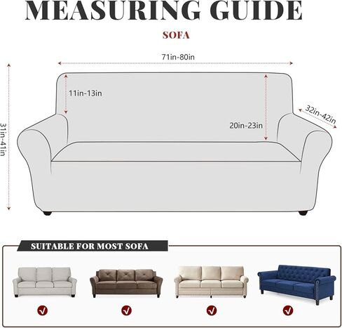 Oversized Sofa Cover for Home Décor, Soft 3 Cushion Couch Cover for Sofa, Leather-Like Spandex Slipcover, 1-Piece Couch Cover for Dogs/Cats (Oversized Sofa，Brown) in Kuwait