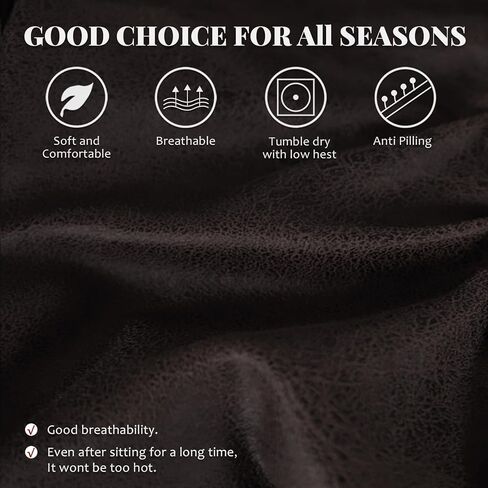 Oversized Sofa Cover for Home Décor, Soft 3 Cushion Couch Cover for Sofa, Leather-Like Spandex Slipcover, 1-Piece Couch Cover for Dogs/Cats (Oversized Sofa，Brown) in Kuwait