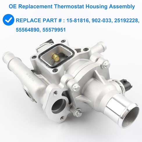 مجموعة مبيت ترموستات من الألومنيوم وأجهزة استشعار متوافقة مع Chevy 1.8L 1.6L - 2011-2015 Cruze 1.8، 2016 Cruze Limited 1.8، 2012-2018 Sonic، 2013-2020 Trax - 15-81816، 902-033، 25192228، 55564890 in Kuwait