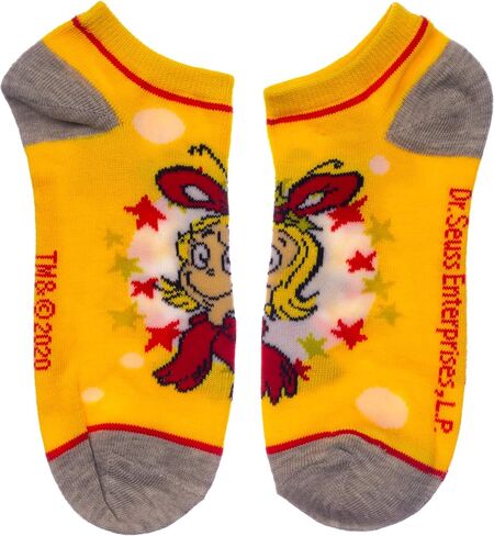 Bioworld Dr. Seuss The Grinch Who Stole Christmas 7 Pair Pack Juniors/Womens Ankle Socks Shoe Size 5-10 in Saudi Arabia