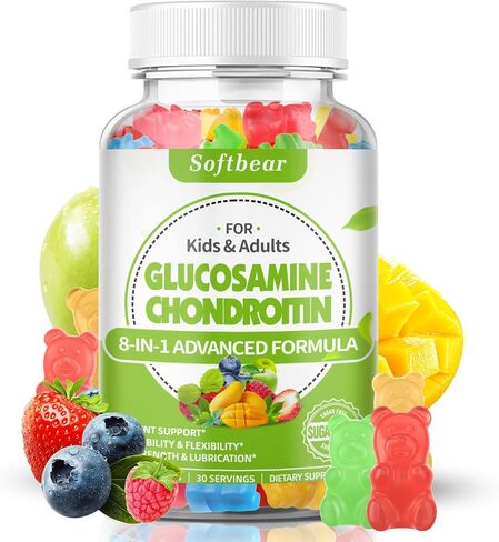 Glucosamine Chondroitin Gummies Sugar Free, Extra Strength Glucosamine Chondroitin MSM with Elderberry & Turmeric Supplement Support Joint & Antioxidant, Delicious Elderberry Flavored 120 Count in Kuwait