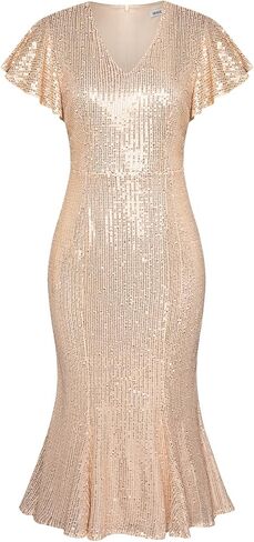 GRACE KARIN Women’s Formal Sequin Dress Cap Sleeve Elegant Mermaid Dress Glitter Sparkly Cocktail Party Dress with Belt in Saudi Arabia