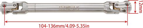 MEUS RACING 2pcs Universal Driveshaft for SCX10 SCX10 II Wraith TRX4 1/10 RC Crawler Upgrades Parts, 104-136mm in Saudi Arabia