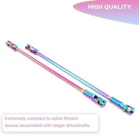 Rainbow Colorful SCX10 Drive Shaft 68-229mm Cut to Length Stainless Steel Driveshaft for 1/10 RC Crawler LCG Rig Sportys Scalers GSPEED Capra SCX10 Pro Element DIY SCX10(2PCS) in Saudi Arabia