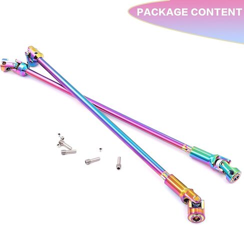 Rainbow Colorful SCX10 Drive Shaft 68-229mm Cut to Length Stainless Steel Driveshaft for 1/10 RC Crawler LCG Rig Sportys Scalers GSPEED Capra SCX10 Pro Element DIY SCX10(2PCS) in Saudi Arabia