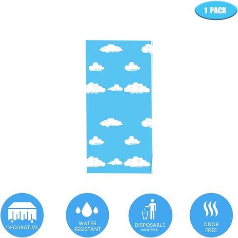 Blue Sky White Clouds Birthday Party Supplies Cartoon Story Tablecloth Party Table Cover Cartoon Table Banner for Baby Kids Shower Birthday Party Decorations, 54 x 108 Inch (1) in Saudi Arabia
