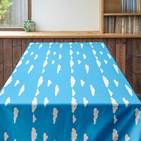 Blue Sky White Clouds Birthday Party Supplies Cartoon Story Tablecloth Party Table Cover Cartoon Table Banner for Baby Kids Shower Birthday Party Decorations, 54 x 108 Inch (1) in Saudi Arabia
