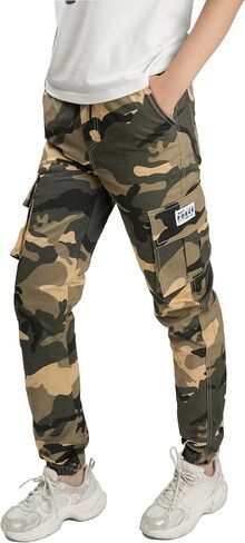 Boys Pull on Camo Pants Girls Slim Fit Cargo Pants Jogger 6-14Y in Saudi Arabia