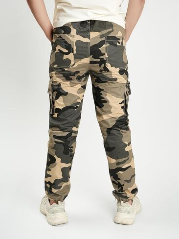 Boys Pull on Camo Pants Girls Slim Fit Cargo Pants Jogger 6-14Y in Saudi Arabia