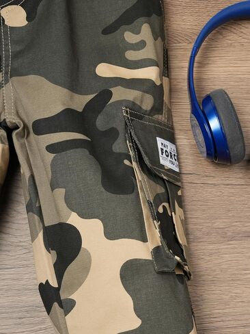 Boys Pull on Camo Pants Girls Slim Fit Cargo Pants Jogger 6-14Y in Saudi Arabia