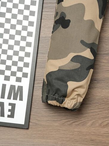 Boys Pull on Camo Pants Girls Slim Fit Cargo Pants Jogger 6-14Y in Saudi Arabia