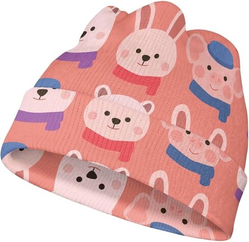 Cute Fun Graphic Beanie Hats for Boys Girls Fall Winter Casual Knit Warm Soft Cuffed Beanies in Kuwait