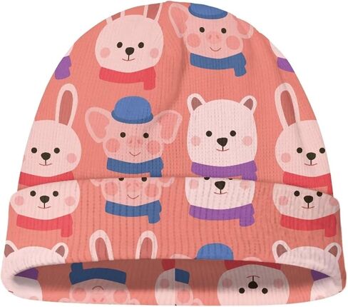 Cute Fun Graphic Beanie Hats for Boys Girls Fall Winter Casual Knit Warm Soft Cuffed Beanies in Kuwait