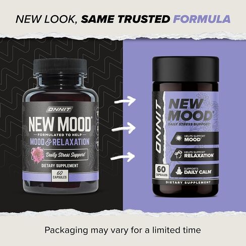 ONNIT New Mood - تخفيف التوتر العرضي، مكمل لدعم النوم والمزاج، 30 قطعة in Kuwait