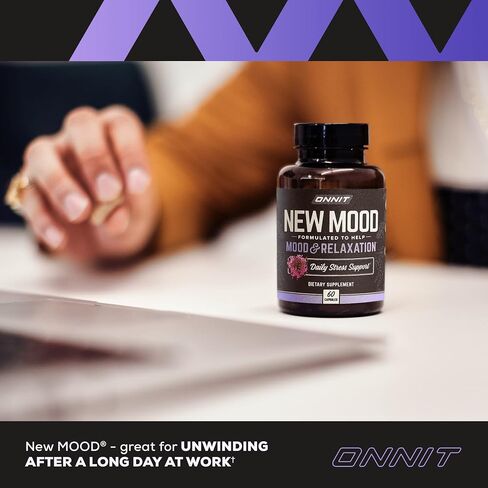 ONNIT New Mood - تخفيف التوتر العرضي، مكمل لدعم النوم والمزاج، 30 قطعة in Kuwait