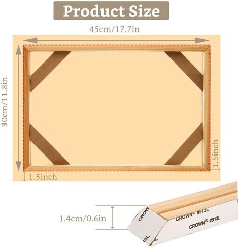 4 Pcs Canvas Frames, 12" x18" Canvas Stretcher Bar with Accessories, Solid Wood Canvas Frame for Oil Painting and Wall Art in Saudi Arabia