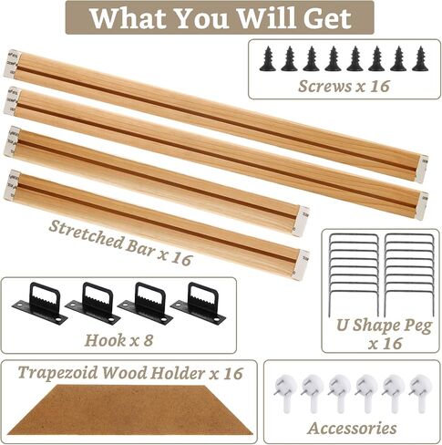 4 Pcs Canvas Frames, 12" x18" Canvas Stretcher Bar with Accessories, Solid Wood Canvas Frame for Oil Painting and Wall Art in Saudi Arabia