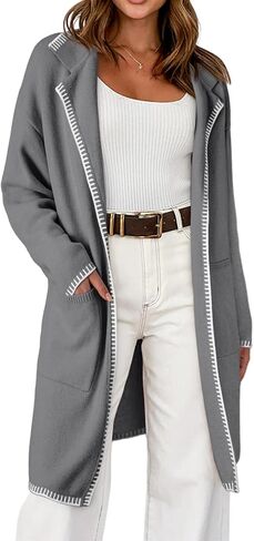 Dokotoo Womens Long Cardigans 2024 Fall Fashion Winter Casual Oversized Long Sleeve Cardigan Sweaters with Pockets in Saudi Arabia