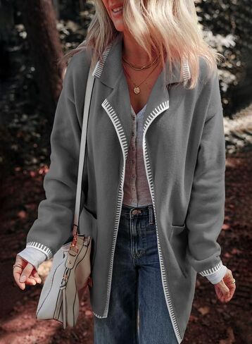 Dokotoo Womens Long Cardigans 2024 Fall Fashion Winter Casual Oversized Long Sleeve Cardigan Sweaters with Pockets in Saudi Arabia