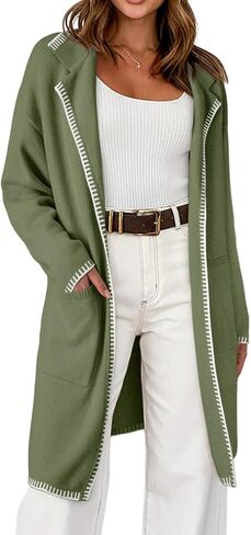 Dokotoo Womens Long Cardigans 2024 Fall Fashion Winter Casual Oversized Long Sleeve Cardigan Sweaters with Pockets in Saudi Arabia
