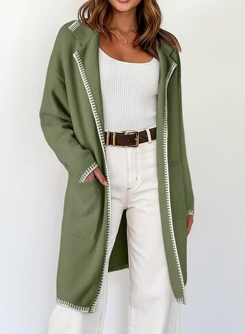 Dokotoo Womens Long Cardigans 2024 Fall Fashion Winter Casual Oversized Long Sleeve Cardigan Sweaters with Pockets in Saudi Arabia