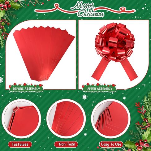 Norme 2 حزمة 26 بوصة عيد الميلاد سيارة القوس اضافية كبيرة سحب القوس كبير التفاف القوس للهدايا ضخمة الأقواس الحمراء للسيارات ديكور فراشة شكل هدية القوس للمنازل هدية كبيرة القوس القوس السيارة العملاقة in Kuwait