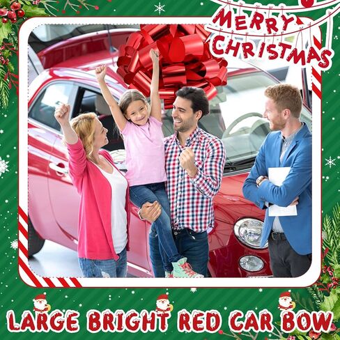 Norme 2 حزمة 26 بوصة عيد الميلاد سيارة القوس اضافية كبيرة سحب القوس كبير التفاف القوس للهدايا ضخمة الأقواس الحمراء للسيارات ديكور فراشة شكل هدية القوس للمنازل هدية كبيرة القوس القوس السيارة العملاقة in Kuwait