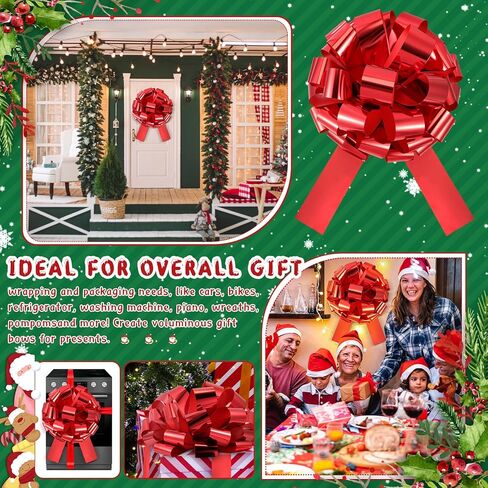 Norme 2 حزمة 26 بوصة عيد الميلاد سيارة القوس اضافية كبيرة سحب القوس كبير التفاف القوس للهدايا ضخمة الأقواس الحمراء للسيارات ديكور فراشة شكل هدية القوس للمنازل هدية كبيرة القوس القوس السيارة العملاقة in Kuwait