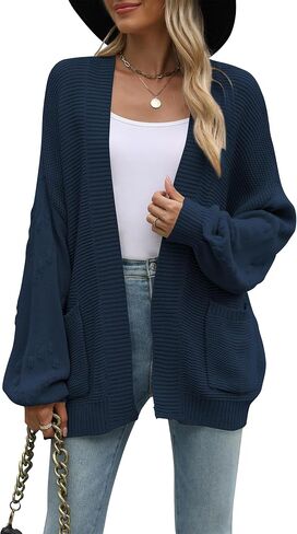 Cakulo Womens 2024 Oversized Chunky Cardigan Sweaters Fall Fashion Open Front Knit Long Sleeve Pockets Cardigans in Saudi Arabia