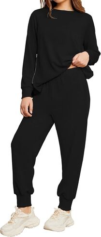 Womens 2 Piece Outfit Tracksuits Fall Long Sleeve Side Zipper Sweatshirt Sweatpants 2024 Casual Lounge Sets in Saudi Arabia