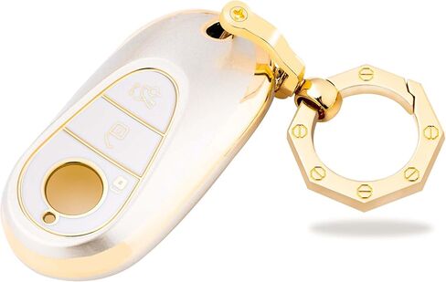 غطاء YHC لسيارة Mercedes Benz Key Fob مع سلسلة مفاتيح ذهبية تناسب فئة E S G in Saudi Arabia